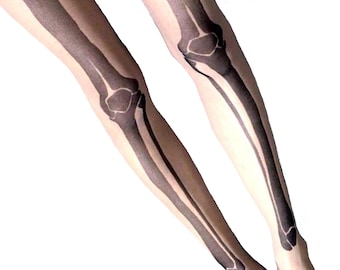 Skeleton Tights – Bones Pantyhose, Anatomical Halloween Costume Leggings