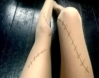 Stitches Tattoo Tights, Halloween costume
