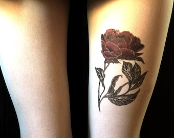 Red Rose Tights | 100% Hand painted | No printed