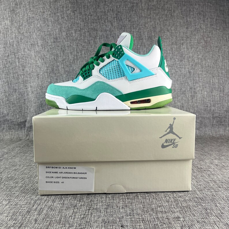 Air Jordan 4 bulbasaur Light Green/forest Green Etsy