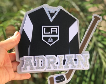 Hockey Cake Topper, Kids Hockey Birthday Party, Custom Cake Topper, Custom Hockey Cake Topper