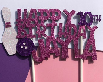 Bowling Birthday Cake Topper, Cake Topper for Bowling, Girls Bowling Party, Girls Party, Bowling Team Party, Birthday Party