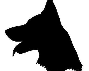German Shepherd Silhouette,  Vinyl Decal Sticker, Dog