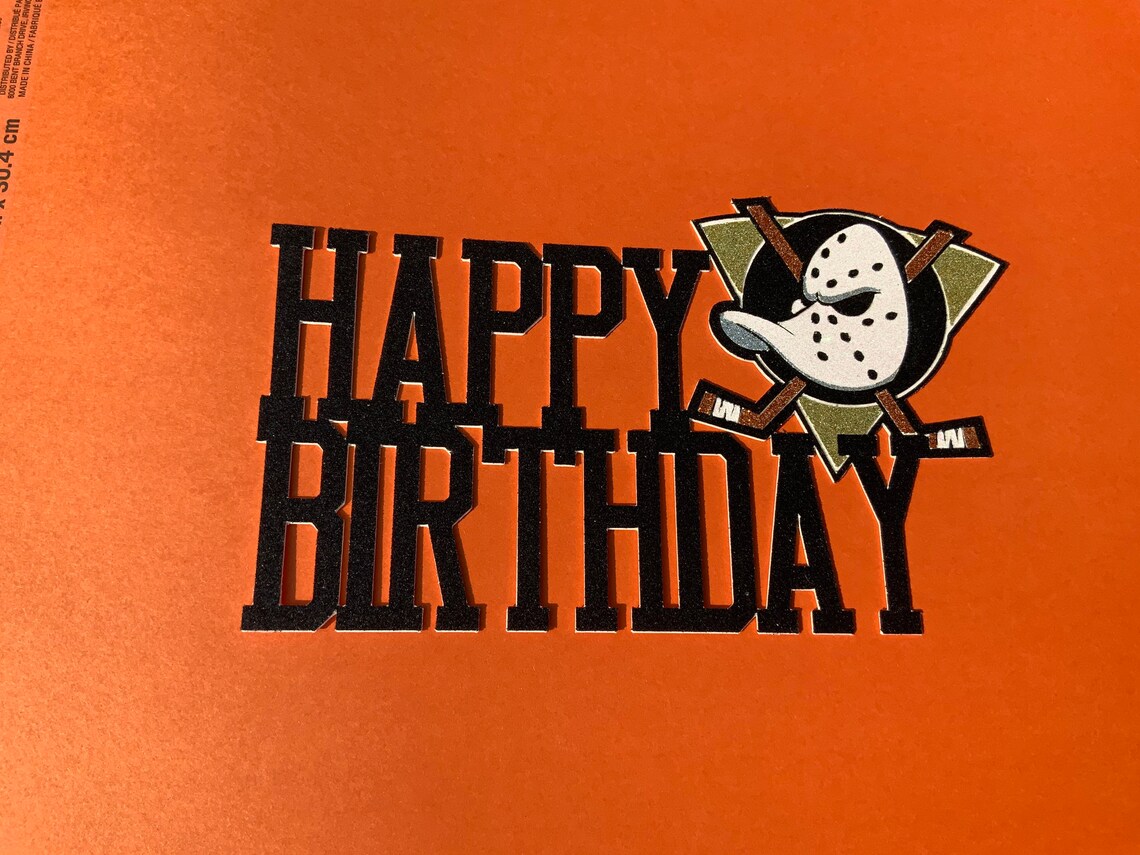 Mighty Ducks Inspired Cake Topper Hockey Birthday Party Etsy