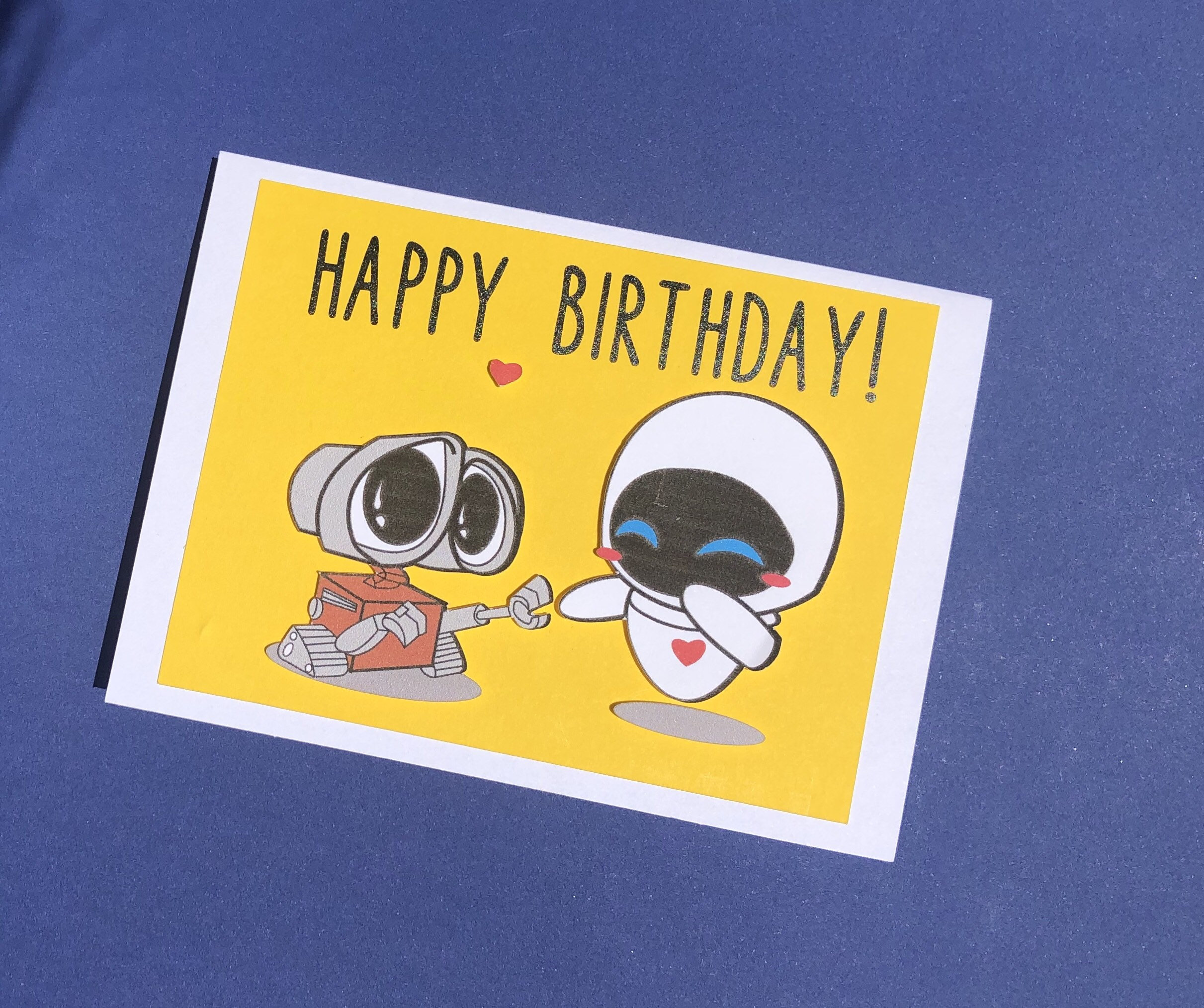 Wall-e Inspired Birthday Card Wall-e and Eve Birthday Card | Etsy