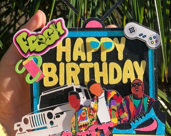 90s inspired Cake Topper, Boys Retro Birthday Party, Colorful 90s Cake Topper, Custom 90s Cake Topper