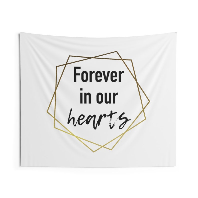 Forever in our hearts wall tapestry backdrop wedding decor | Etsy