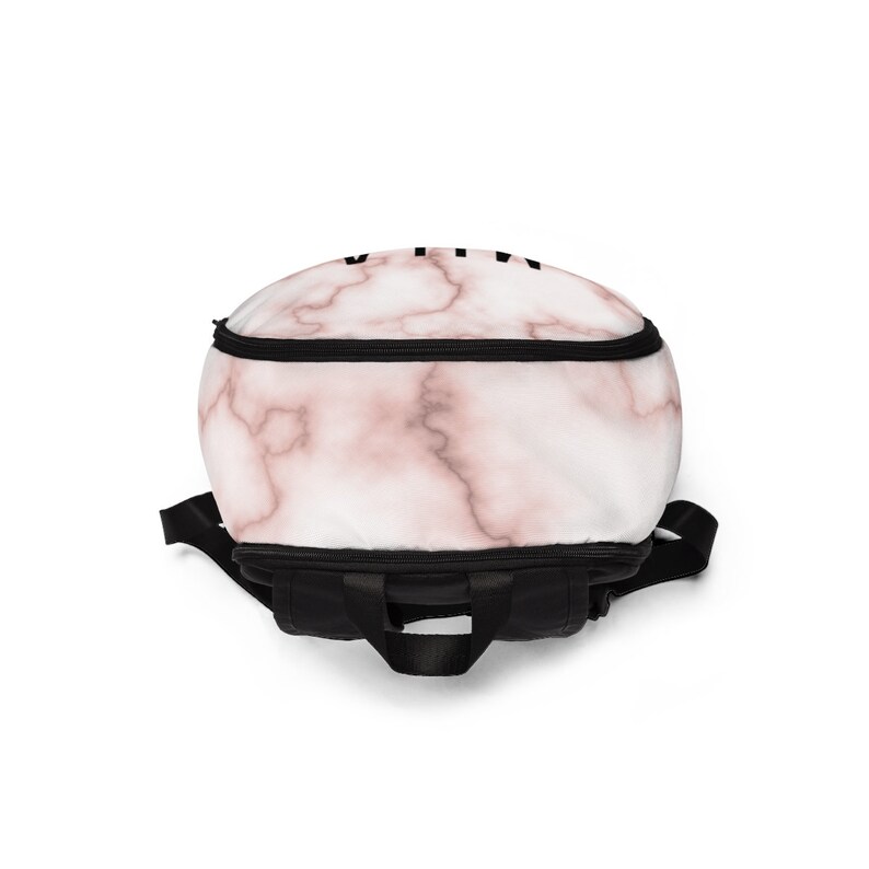 Personalized marble print name backpack book bag laptop backpack
