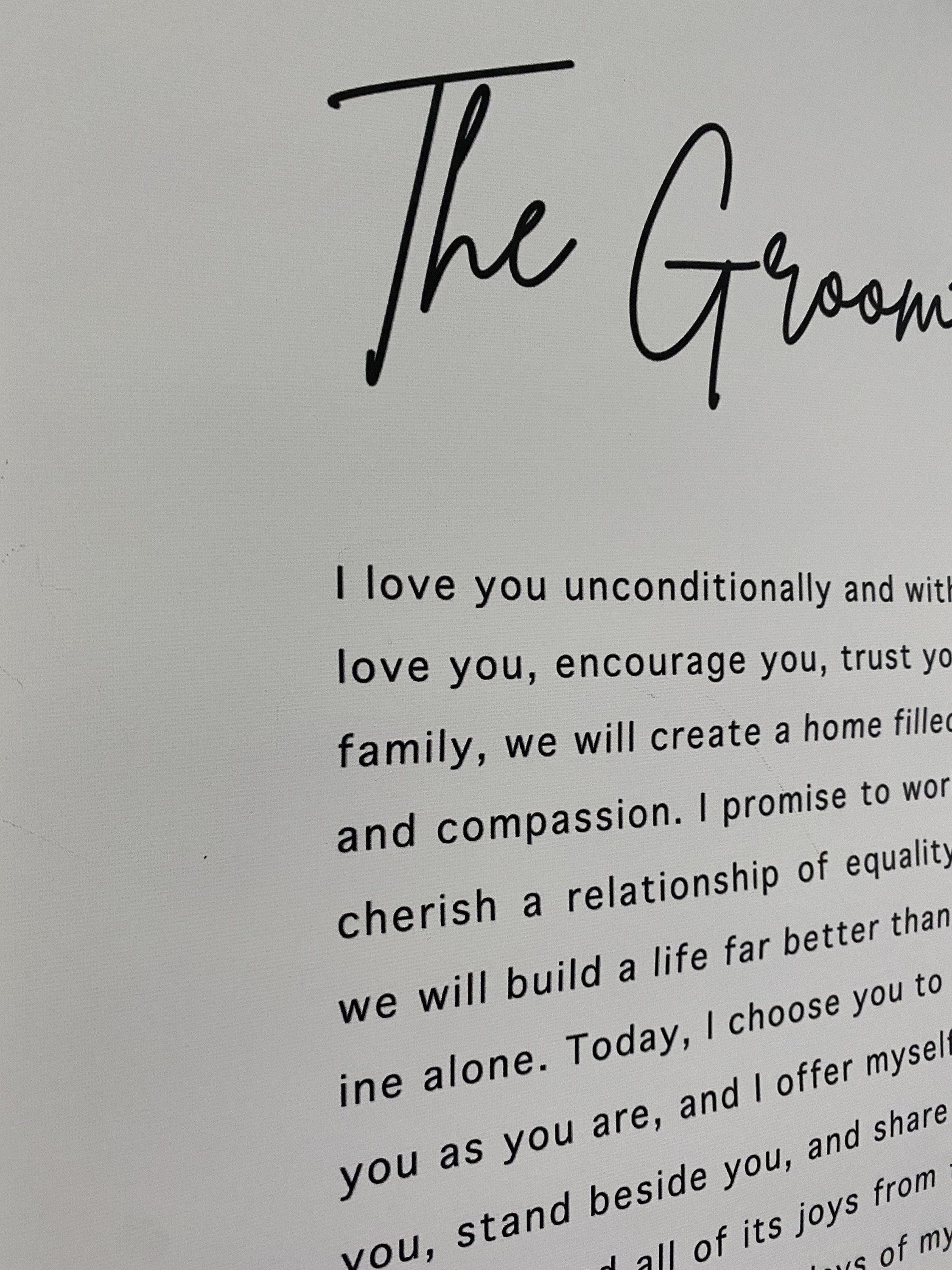 The Brides Vows Wedding Vows Frame Wall Hanging Decor Wedding Etsy