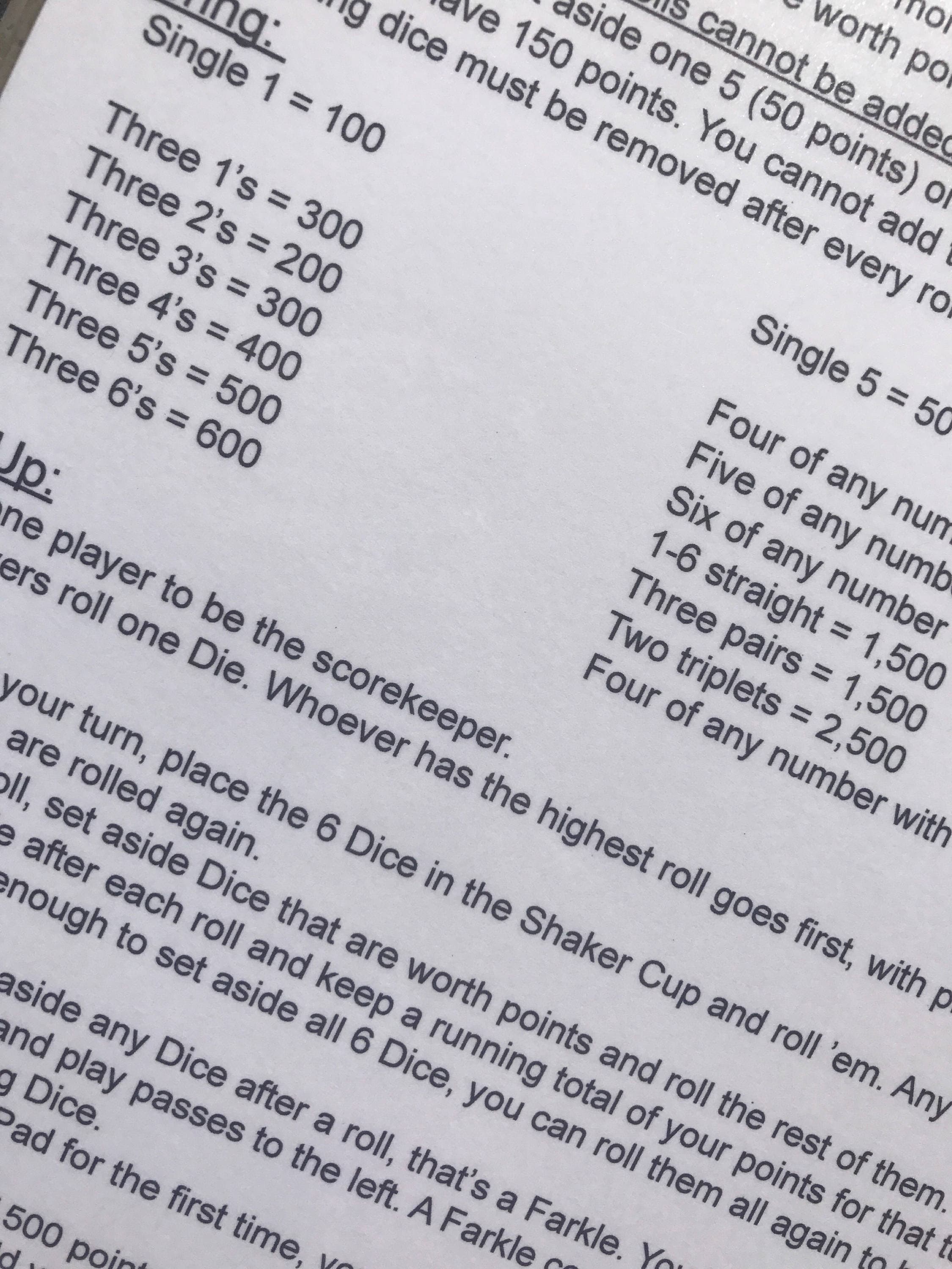farkle rules pdf farkle rules pdf