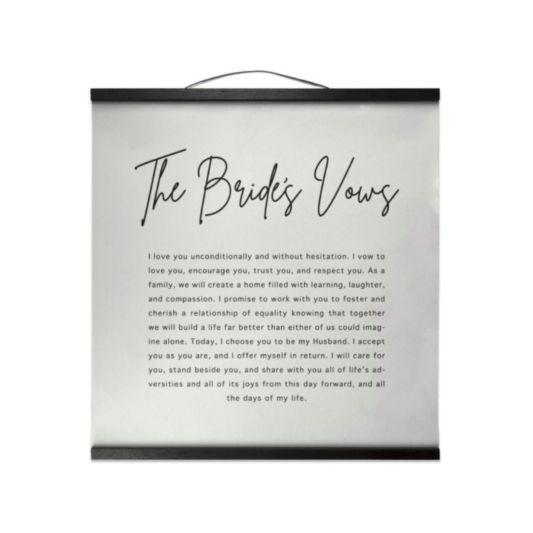 The Brides Vows Wedding Vows Frame Wall Hanging Decor Wedding Etsy