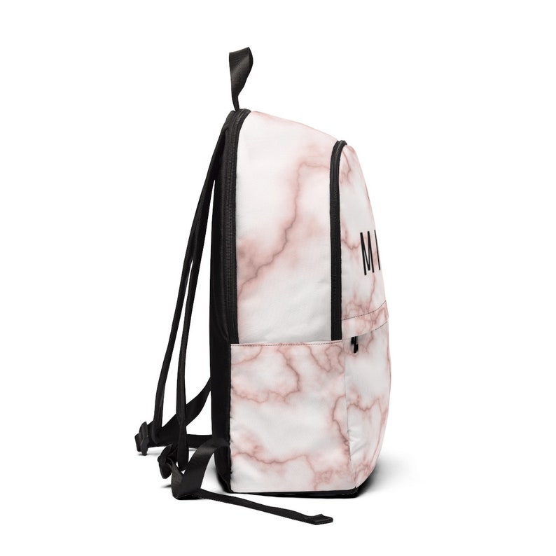 Personalized marble print name backpack book bag laptop backpack