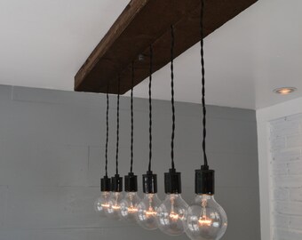 Wood Pendant Light - Hanging Light - Swag Light - Multi Pendant Light - Pendant fixture - Ceiling Pendant - Interior Decor - Home lighting