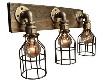 vanity light - home lighting - light fixture - bathroom light - house living - edison bulb - vanity lamp - home decor - wood vanity light