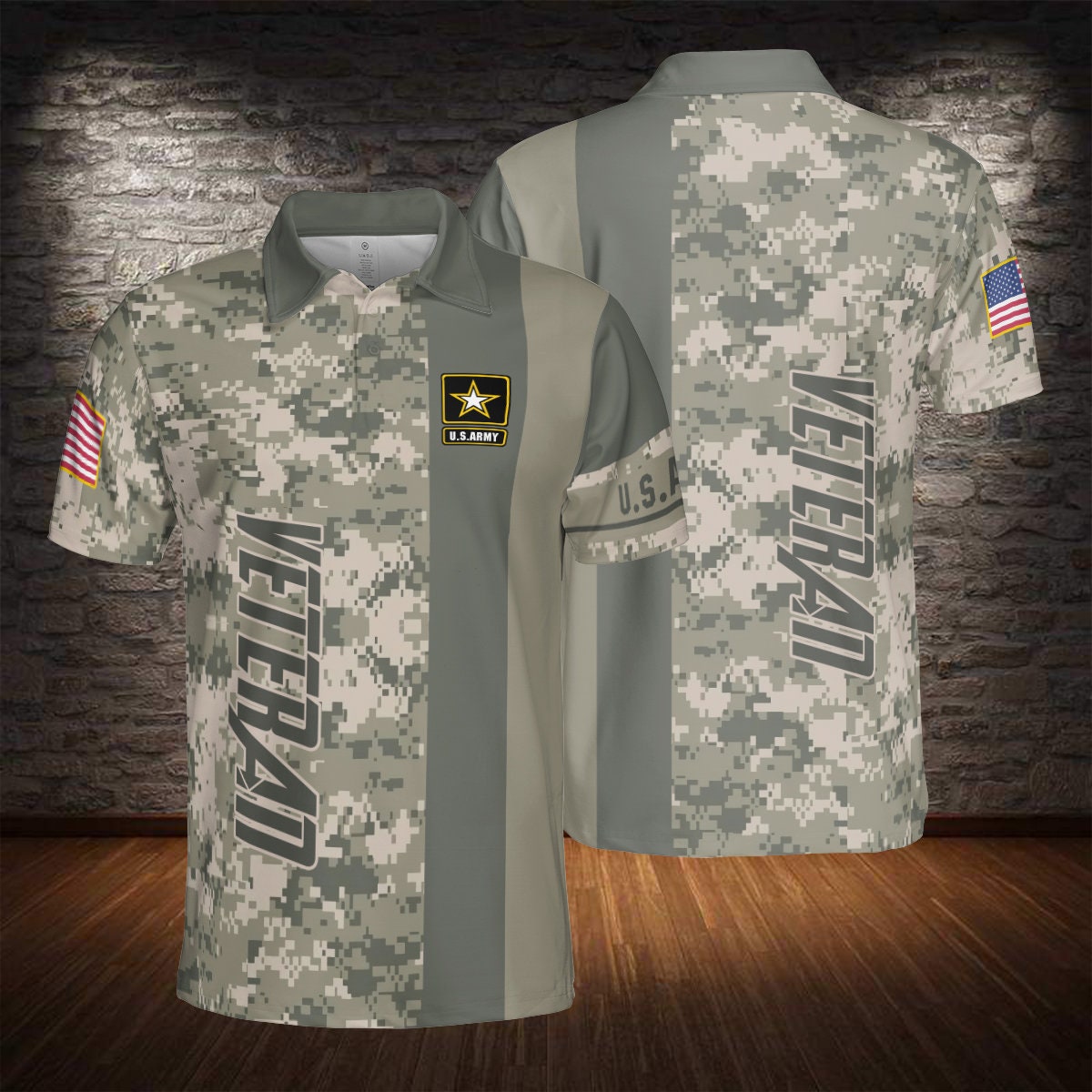 US Army Veteran Full Printing Polo Shirt US Military All Over Etsy UK