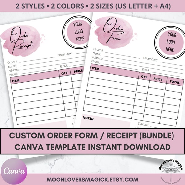 Custom Receipt Book Etsy