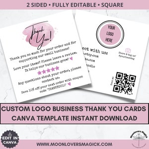 Custom Logo Order Form, Order Receipt, Price List, Gift Certificate, Thank You Card Canva Template Bundle Small Business Editable Printables image 6
