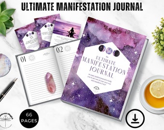 369 Manifestation Journal Digital Download PDF, 66 Page Money Manifesting Planner with Guided Journal Prompts, Daily Affirmations, Tips More