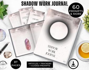 Shadow Work Journal Printable, 87 Page Shadow Work Pages Prompts, Stormy Raven Theme, Digital Download PDF