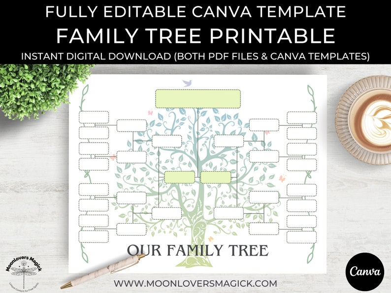 EDITABLE Family Tree Template PDF Canva Family Tree Print Etsy EDITABLE Family Tree Template PDF Canva Family Tree Print Etsy