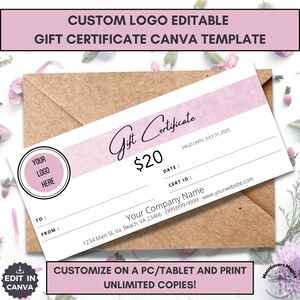 Custom Logo Order Form, Order Receipt, Price List, Gift Certificate, Thank You Card Canva Template Bundle Small Business Editable Printables image 5