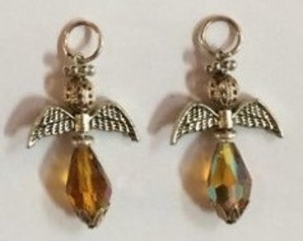 Silver Angels w Multiple Swarvoski Crystal Colors