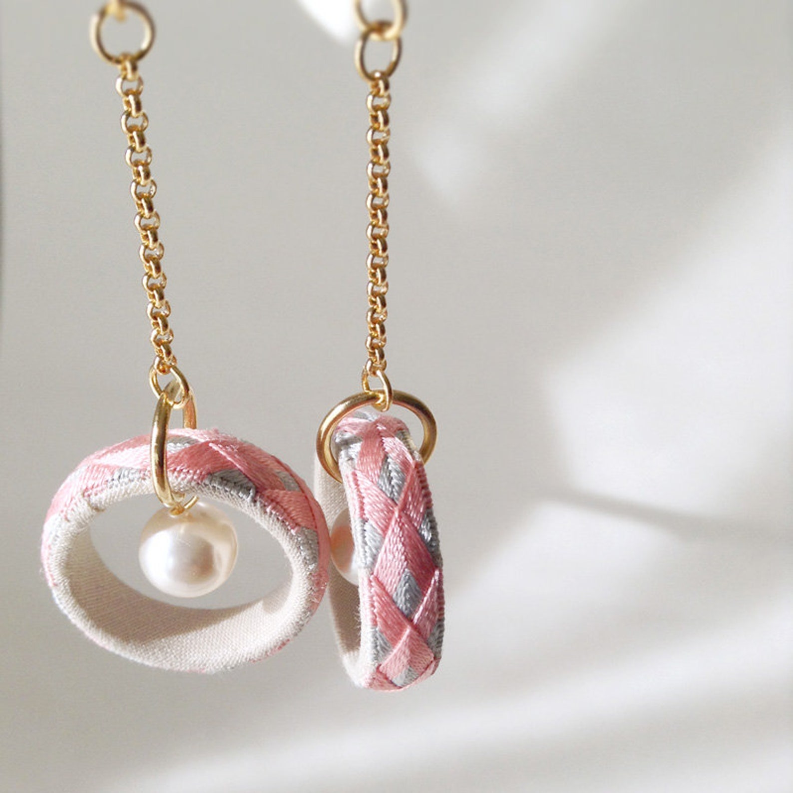 Dangle earrings Japanese Traditional Silk Crafts and Swarovski Etsy