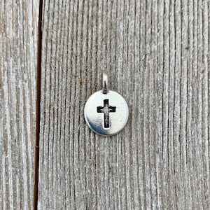 Cross Charm, Silver Plated, Lead Free Pewter, TierraCast, Beading, Crafting, Bracelet, Necklace, Religious