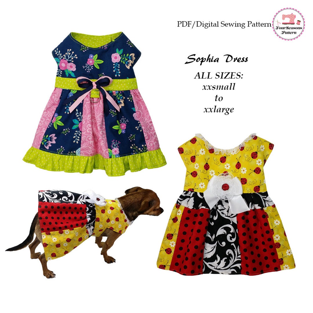 Sophia Dog Dress Pattern ALL SIZES Bundle Dog Clothes Sewing Pattern