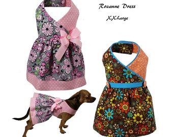 Roxanne Dog Dress Pattern -XXLARGE- Dog Clothes Sewing Pattern PDF, Dog Dress Pattern, Dog Harness, Pet Clothes Tutorial