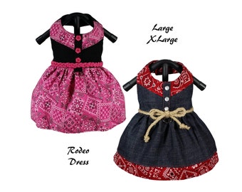 Rodeo Dog Dress Pattern -LARGE & XLARGE- Dog Clothes Sewing Pattern PDF, Dog Dress Pattern, Dog Harness, Pet Clothes Tutorial