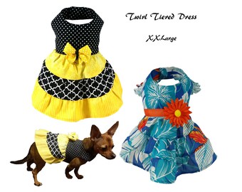 Twirl Tiered Dog Dress -XXLARGE- Hunde Kleidung Schnittmuster PDF, Hundekleid Muster, Hundegeschirr, Haustier Kleidung Anleitung