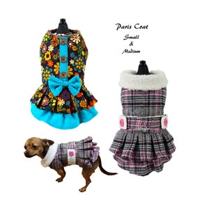 Paris Coat-SMALL & MEDIUM- Sewing Pattern PDF, Dog Clothes Pattern, Pet Clothes Tutorial and Sewing Pattern, Dog Dress