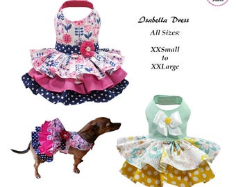 Isabella Dog Dress, ALL SIZES xxsmall to xxlarge, Dog Dress Sewing Pattern PDF, Dog Clothes, Pets Tutorial and Sewing Pattern