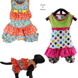 Ruffles Dog Romper Pattern -SMALL & MEDIUM- Dog Onesie Sewing Pattern PDF, Dog Clothes Pattern, Dog Dress Digital Pattern, Dog Harness