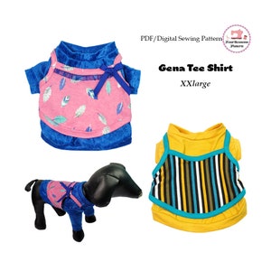 Gina Dog Tee Shirt, Dog Shirt -XXLARGE- Sewing Pattern PDF, Dog Clothes Pattern, Dog Harness, Pet Clothes, Dog Sweater