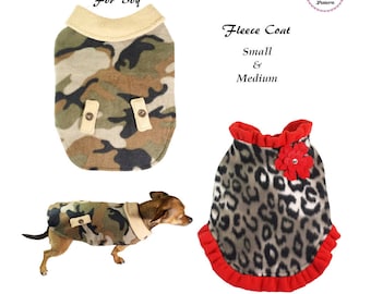 Fleece Coat -SMALL & MEDIUM- Dog Jacket Sewing Pattern PDF, Dog Clothes Patterns, Dog Coat, Pet Clothes patterns