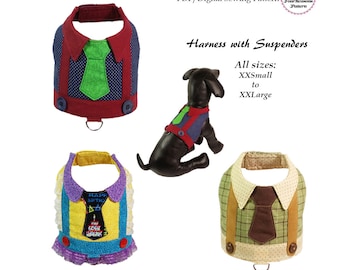 Harness with Suspenders -ALL SIZES Bundle Pack- Sewing Pattern PDF, Dog Clothes Pattern, Dog Harness, Pet Clothes, Dog Vest