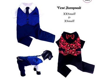 Vest Suit Dog Pattern, Dog Clothes Sewing Pattern, PDFSewing Pattern, Dog Clothes, Dog Dress, Pet Clothes -XXSMALL & XSMALL-