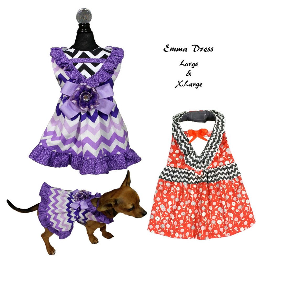Emma Dog Dress Pattern LARGE & Xlargedog Clothes Sewing Pattern PDF, Dog Dress, Dog Harness