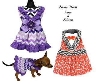 Emma Dog Dress Pattern -LARGE & XLARGE-Dog Clothes Sewing Pattern PDF, Dog Dress, Dog Harness, Pet Clothes Tutorial