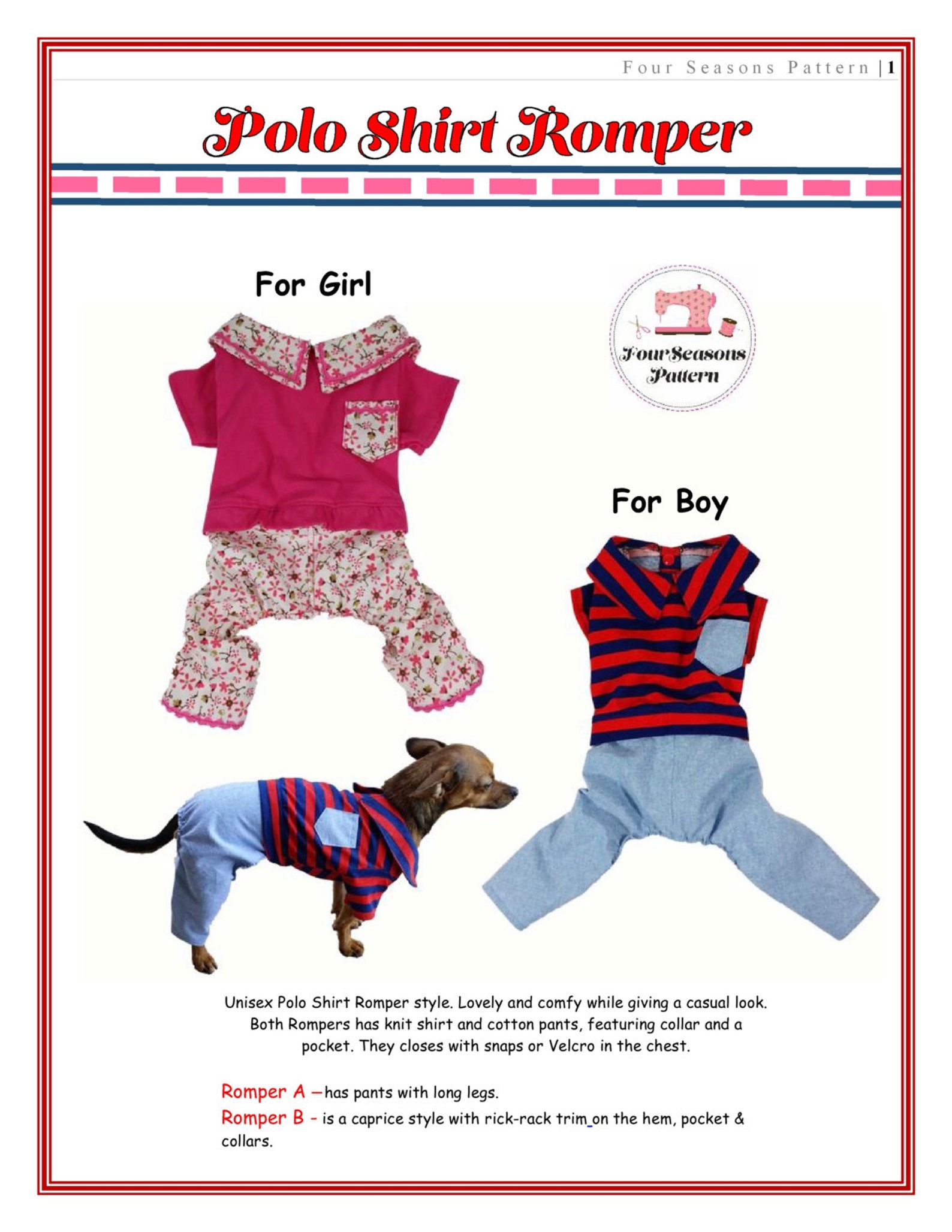 Dog Polo Shirt Romper Pattern -all Sizes BUNDLE PACK, Dog Clothes ...