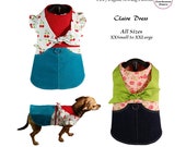 Claire Dog Dress Sewing Pattern PDF, Dog Cat Dresses, Dog Harness Pattern, Dog Clothes, Gift for Dog Lovers, Pet Clothes -ALL SIZES Bundle-