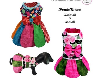 Petals Dog Dress, Dog Clothes Pattern -XXSMALL & XSMALL- Sewing Pattern,  PDF, Dog Clothes, Dog Dress, Pet Clothes