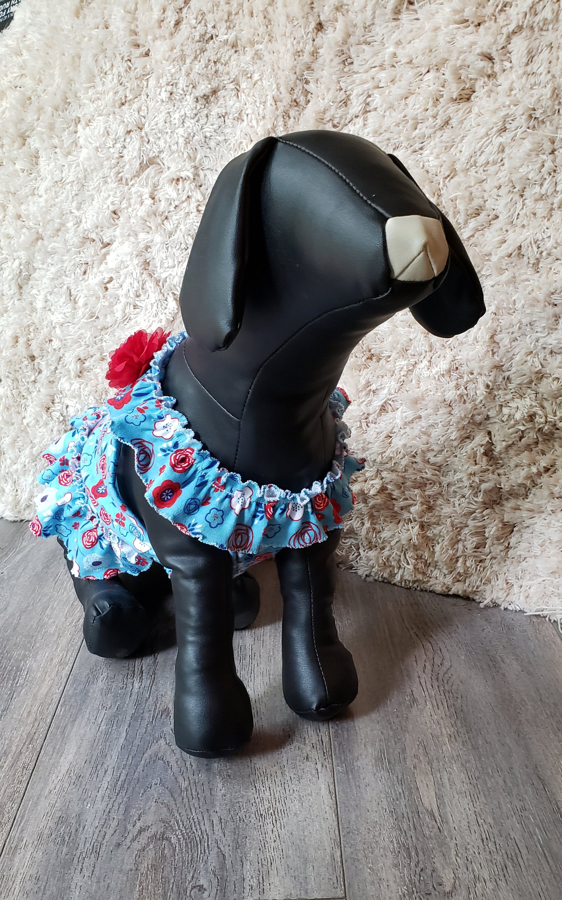 Dog Puppy Schnauzer Pattern Print Dress