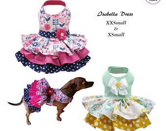 Isabella Dog Dress, Dog Clothes Pattern -XXSMALL & XSMALL- Sewing Pattern,  PDF, Dog Clothes, Dog Dress, Pet Clothes