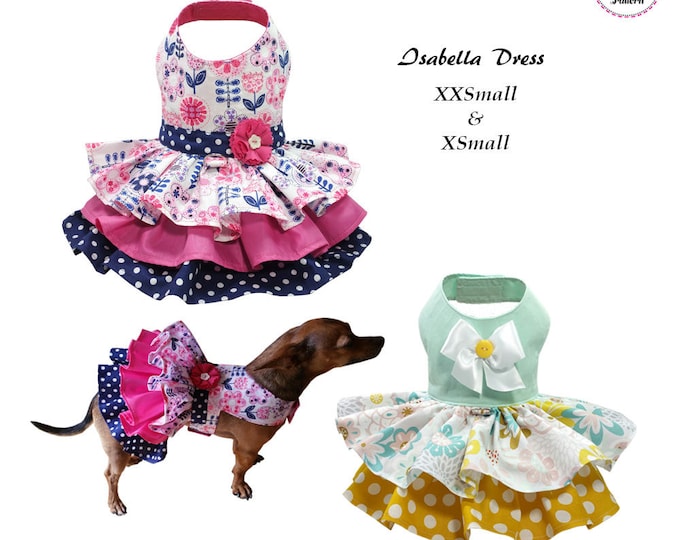 Isabella Dog Dress Dog Clothes Pattern XXSMALL & XSMALL Etsy