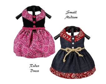 Rodeo Dog Dress Pattern -SMALL & MEDIUM- Dog Clothes Sewing Pattern PDF, Dog Dress Pattern, Dog Harness, Pet Clothes Tutorial