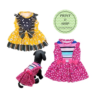 PRINTED Pattern Caroline Dog Dress Sewing Pattern Pdf, Dog Clothes Pattern, Pet Clothes Tutorial, Digital Sewing Pattern, Harness Pattern