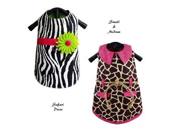 Safari Dress -SMALL & MEDIUM- Sewing Pattern PDF, Dog Clothes Pattern, Dog Dress, Pet Clothes Tutorial and Sewing Pattern